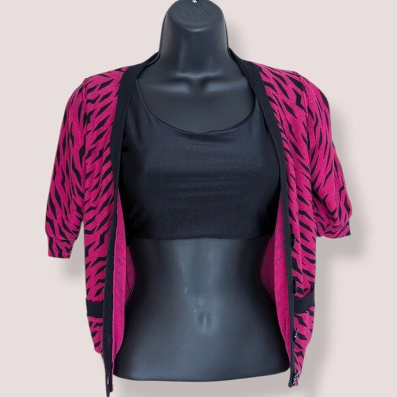 Sonia by Sonia Rykiel Pink & Black Pattern Sweater - Picture 3 of 9